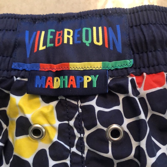 Swim trunks by Vilebrequin + Madhappy. Black with red &yellow flowers.sz M - Picture 6 of 7